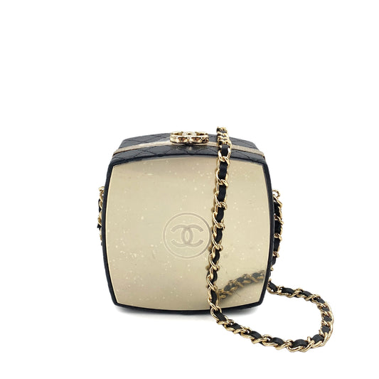 CHANEL MATELASSE CHAIN SHOULDER BAG BLACK LAMB SKIN 90250298