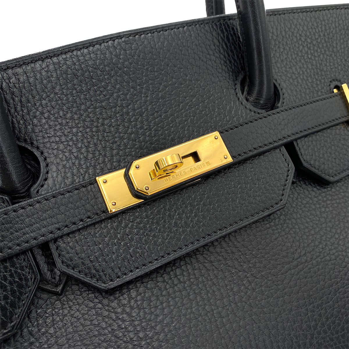 HERMES BIRKIN 40 BLACK ARDENNES HAND BAG □A 90250462