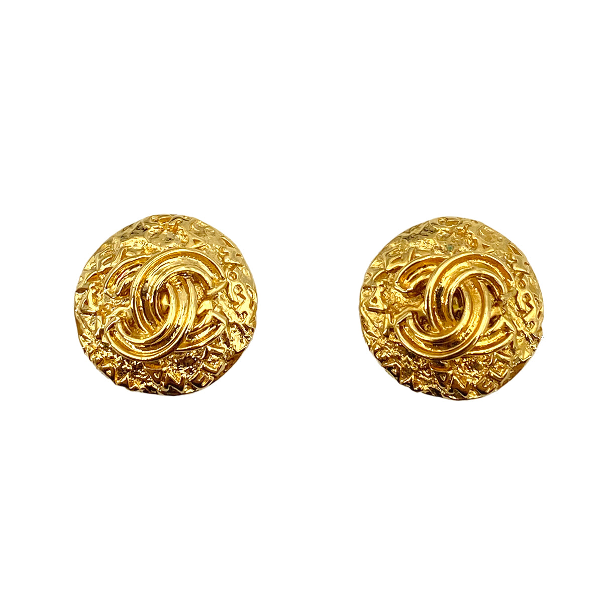 CHANEL VINTAGE EARRINGS COCOMARK ROUND ACCESSORY 95A 90250473