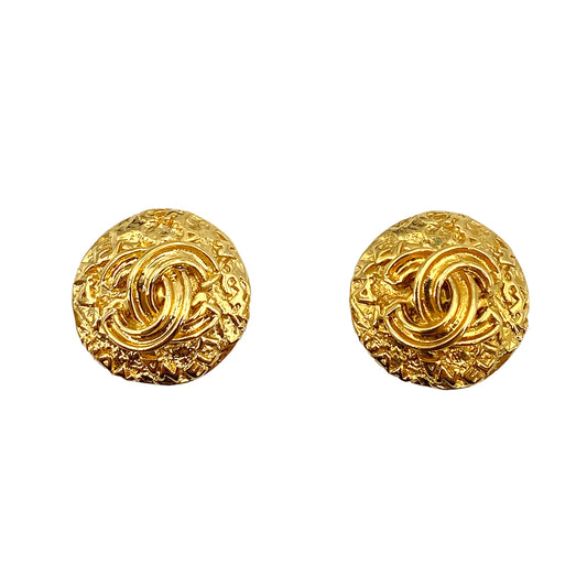 CHANEL VINTAGE EARRINGS COCOMARK ROUND ACCESSORY 95A 90250473