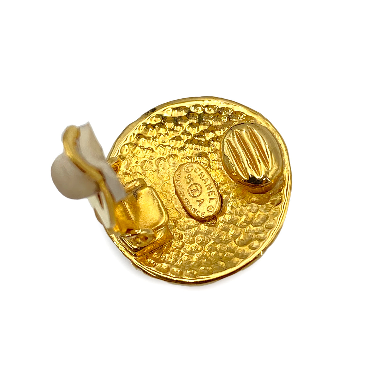 CHANEL VINTAGE EARRINGS COCOMARK ROUND ACCESSORY 95A 90250473