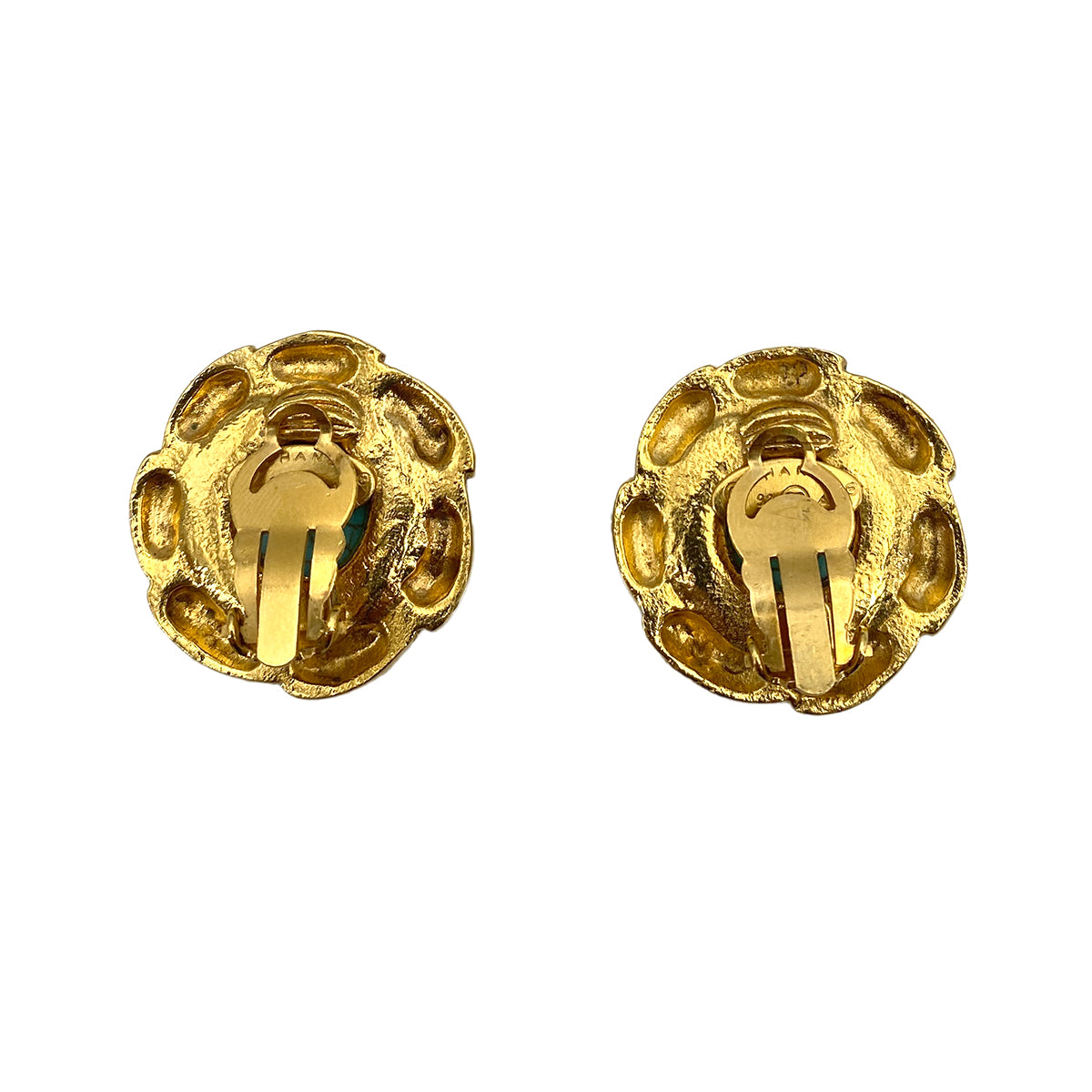 CHANEL VINTAGE EARRINGS TURQUOISE ACCESSORY 93A 90250474