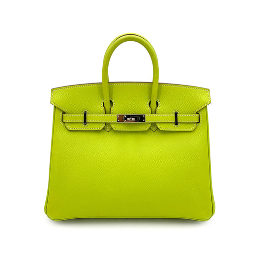 HERMES CANDY BIRKIN 25 KIWI LICHEN EPSOM HAND BAG □O SHW 90250463