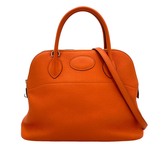 HERMES BOLIDE 31 FEU ORANGE TAURILLON CLEMENCE HAND SHOULDER BAG T 90250508