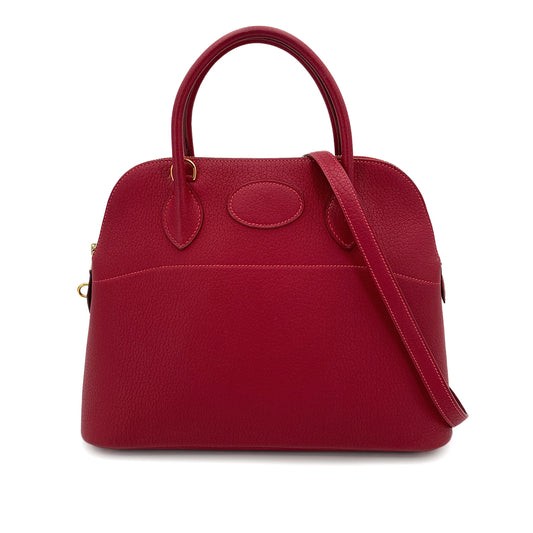HERMES BOLIDE 31 ROUGE VIF FJORD HAND SHOULDER BAG □H 90250517