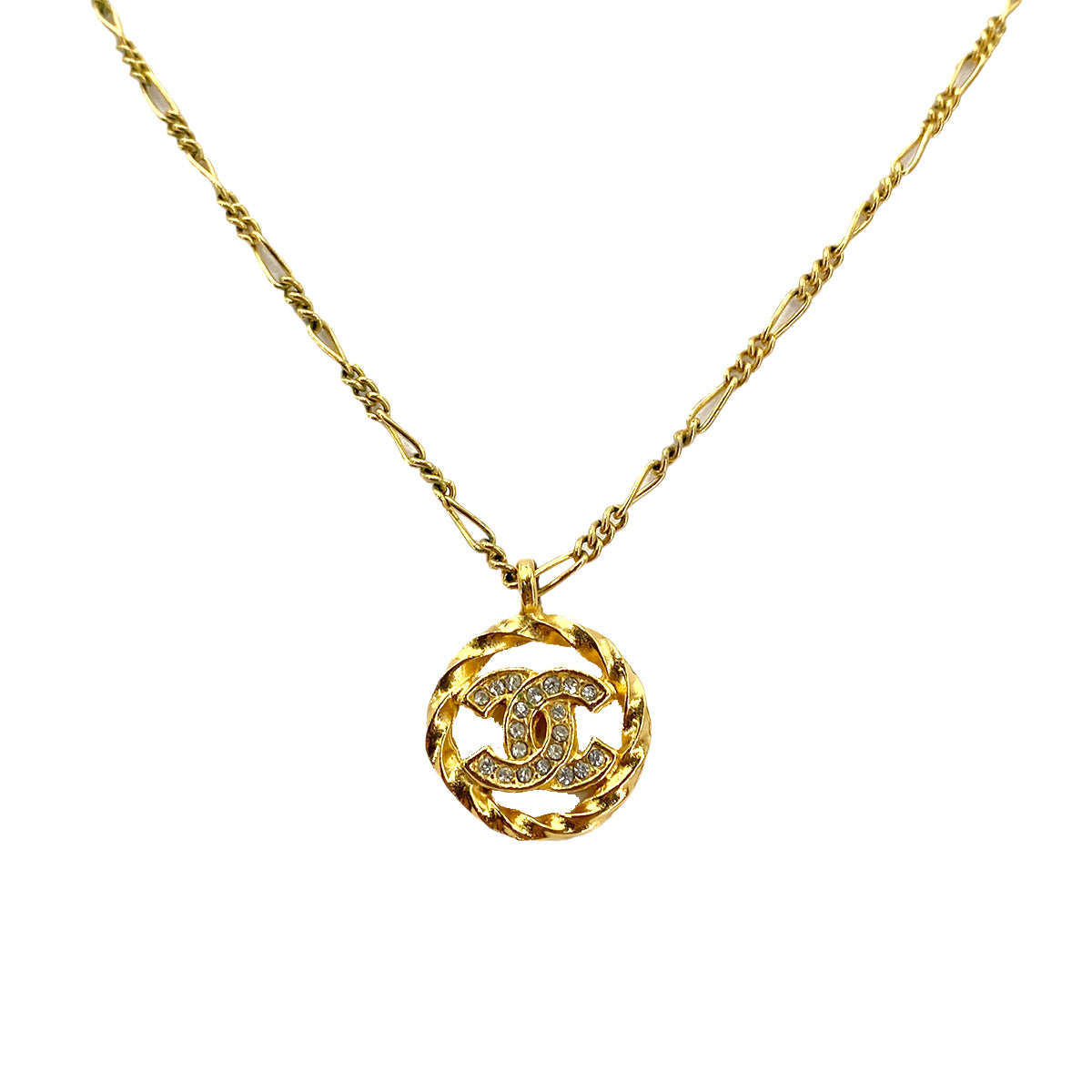 CHANEL VINTAGE NECKLACE COCOMARK RHINESTONE ACCESSORY 90250723