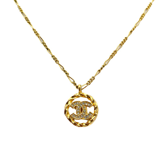 CHANEL VINTAGE NECKLACE COCOMARK RHINESTONE ACCESSORY 90250723