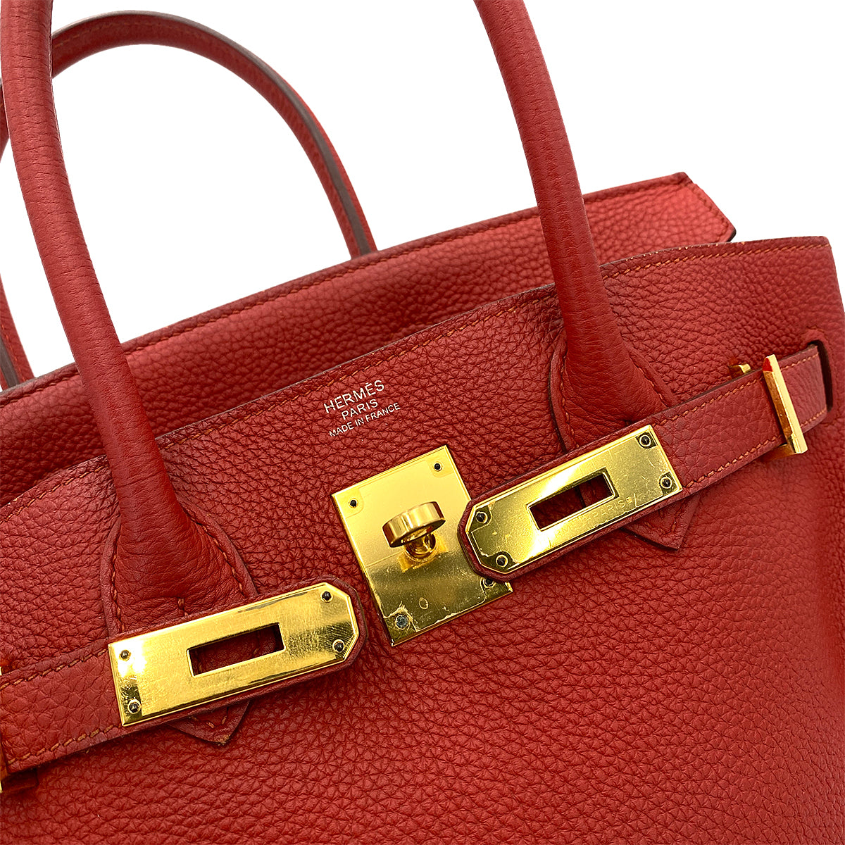 HERMES BIRKIN 30 ROUGE VIF TOGO HAND BAG T GHW 90250924