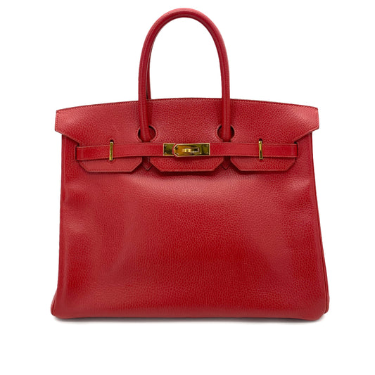 HERMES BIRKIN 35 ROUGE VIF ARDENNES HAND BAG 〇X GHW 90251080