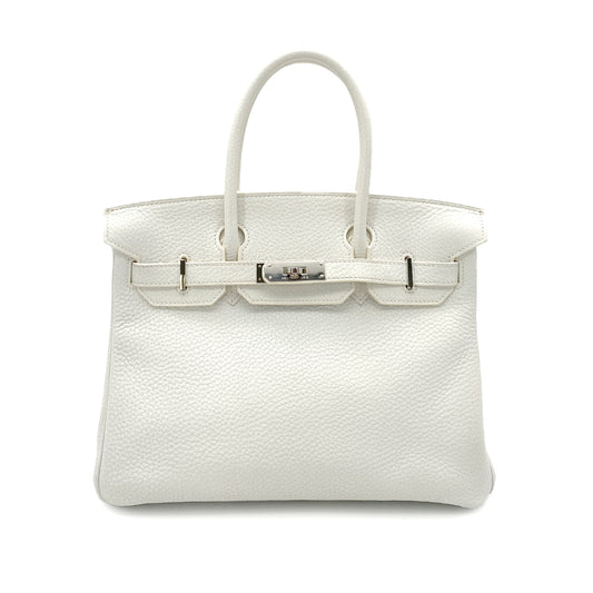 HERMES BIRKIN 30 WHITE TOGO HAND BAG □M SHW 90251081
