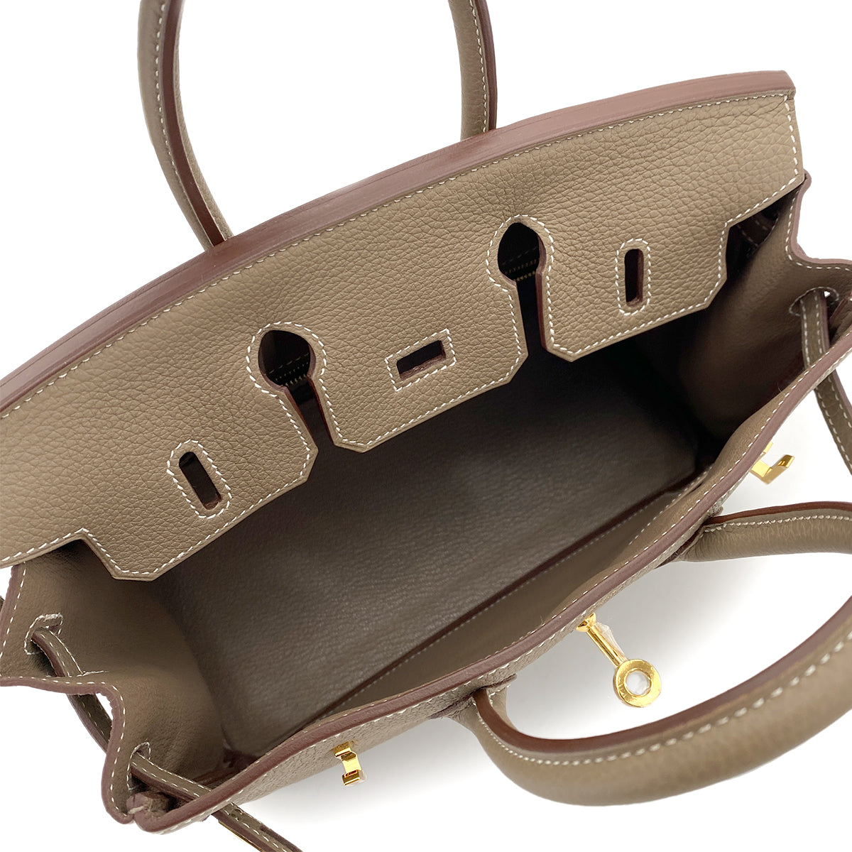 HERMES BIRKIN 25 ETOUPE TOGO HAND BAG W GHW 90251088