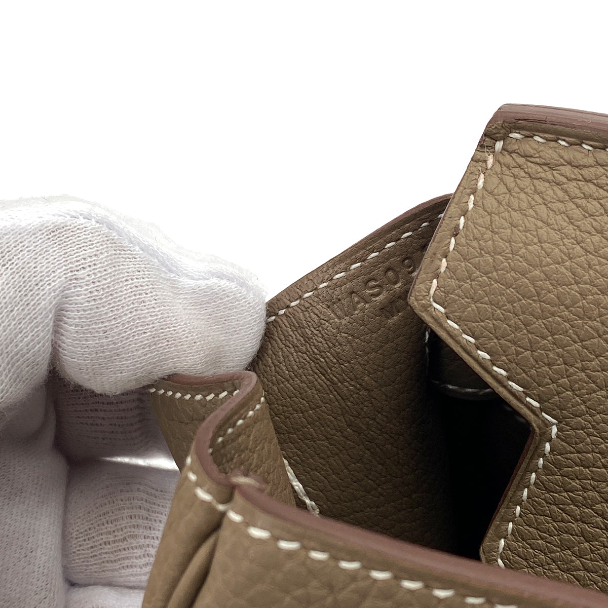 HERMES BIRKIN 25 ETOUPE TOGO HAND BAG W GHW 90251088