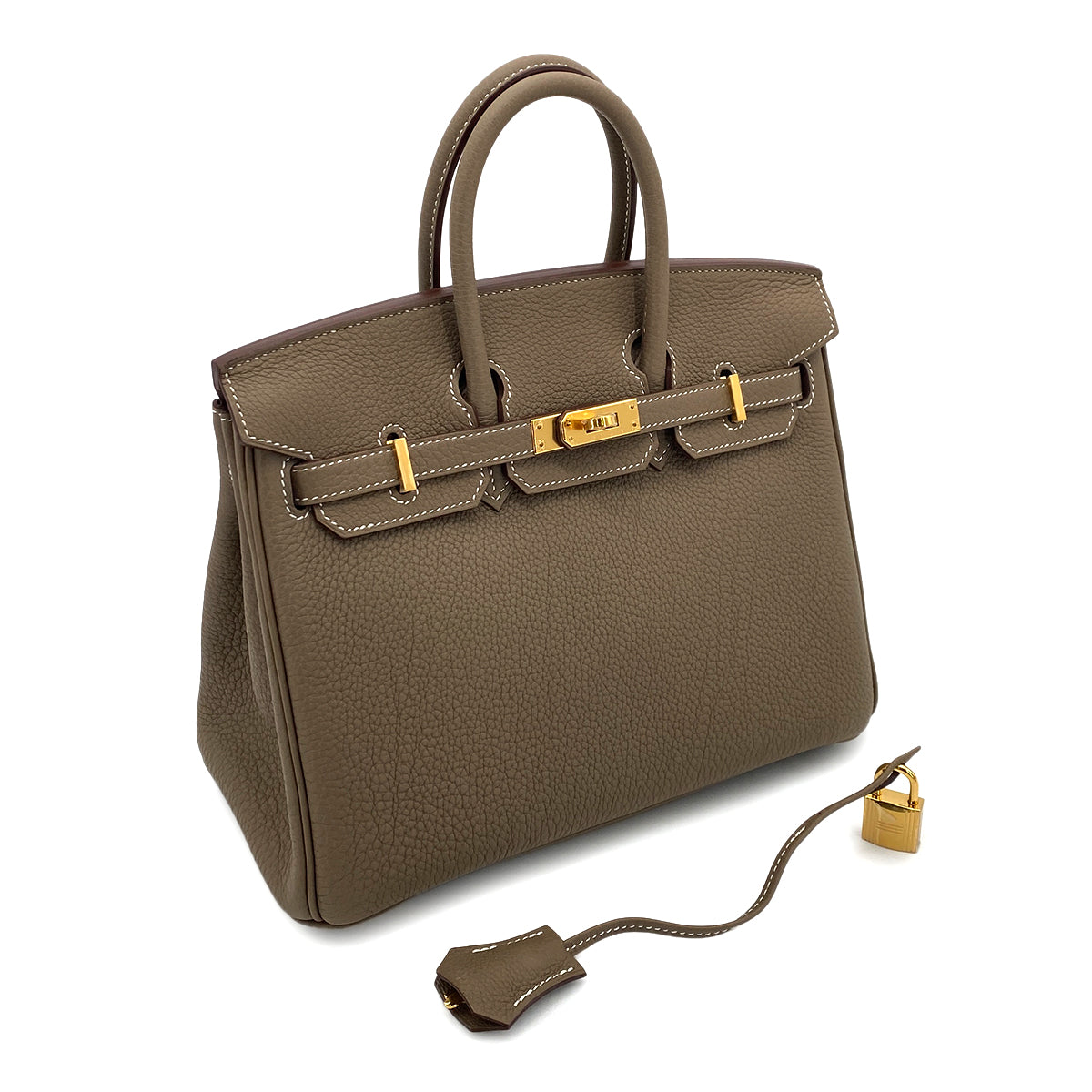 HERMES BIRKIN 25 ETOUPE TOGO HAND BAG W GHW 90251088