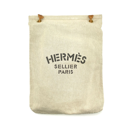 HERMES SAC ALINE GM NATUREL TOILE CHEVRON LEATHER SHOULDER BAG 90251099