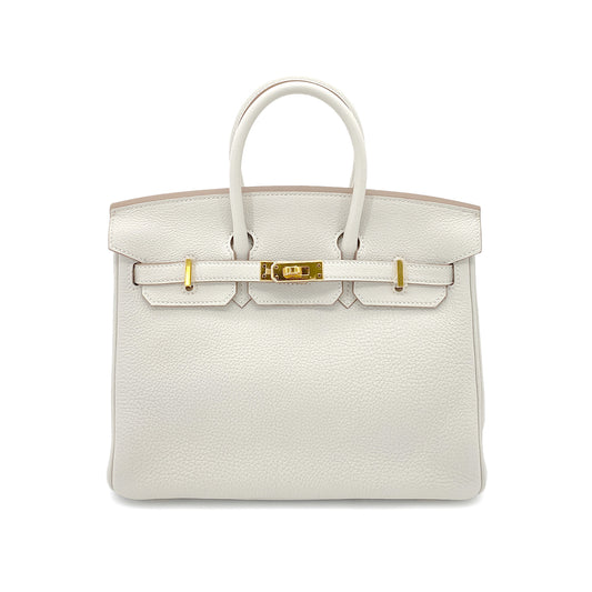 HERMES BIRKIN 25 NEW GRIS PERLE TOGO HAND BAG W GHW 90251115