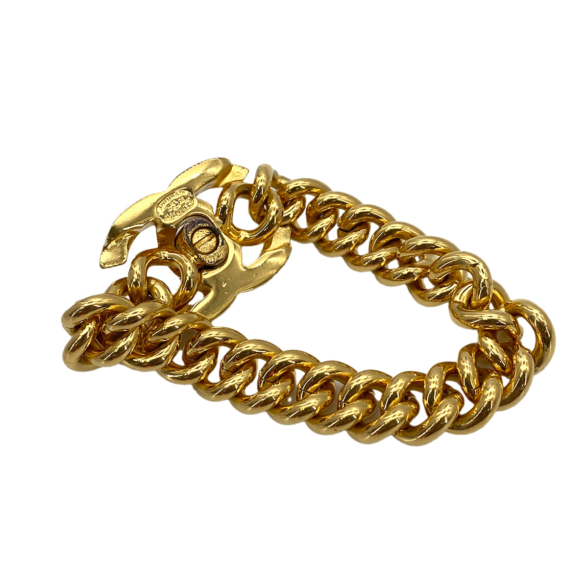 CHANEL VINTAGE CHAIN BRACELET TURN LOCK COCOMARK ACCESSORY 95A 90251132