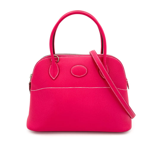 HERMES BOLIDE 27 ROSE TYRIEN EPSOM HAND SHOULDER BAG □Q SHW 90251381