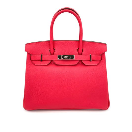 HERMES BIRKIN 30 ROUGE EXTREME EPSOM HAND BAG D SHW 90251386