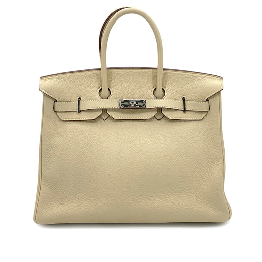 HERMES BIRKIN 35 PARCHEMIN TAURILLON CLEMENCE HAND BAG □L SHW 90251390