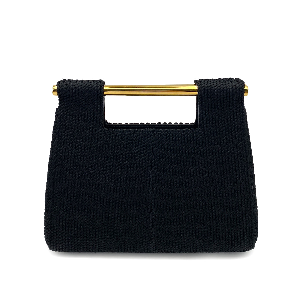 CHANEL VINTAGE HAND BAG BLACK CANVAS 90251395