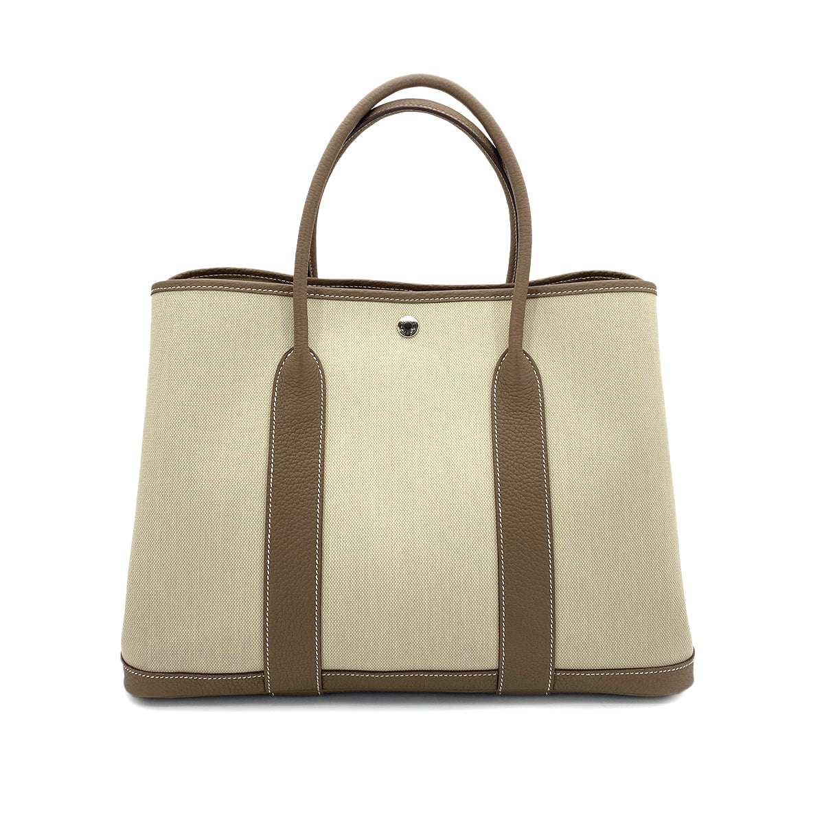 HERMES GARDEN PARTY PM ETOUPE NEGOMDA TOILE H TOTE BAG B 90251685