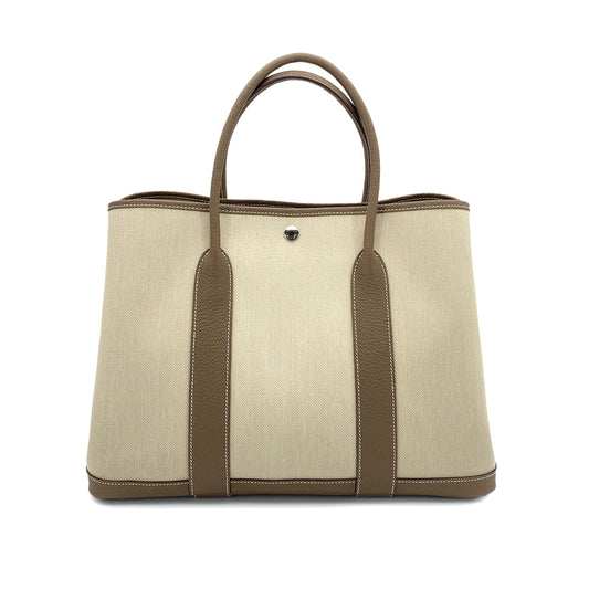 HERMES GARDEN PARTY PM ETOUPE NEGOMDA TOILE H TOTE BAG B 90251685