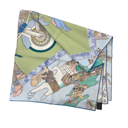 HERMES CARRE 90 LES ARTISANS D'HERMES SCARF SILK MULTICOLOR 90251843