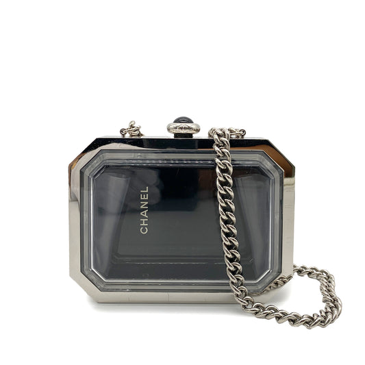 CHANEL PREMIERE CHAIN SHOULDER BAG SILVER PLASTIC B15C 90251846