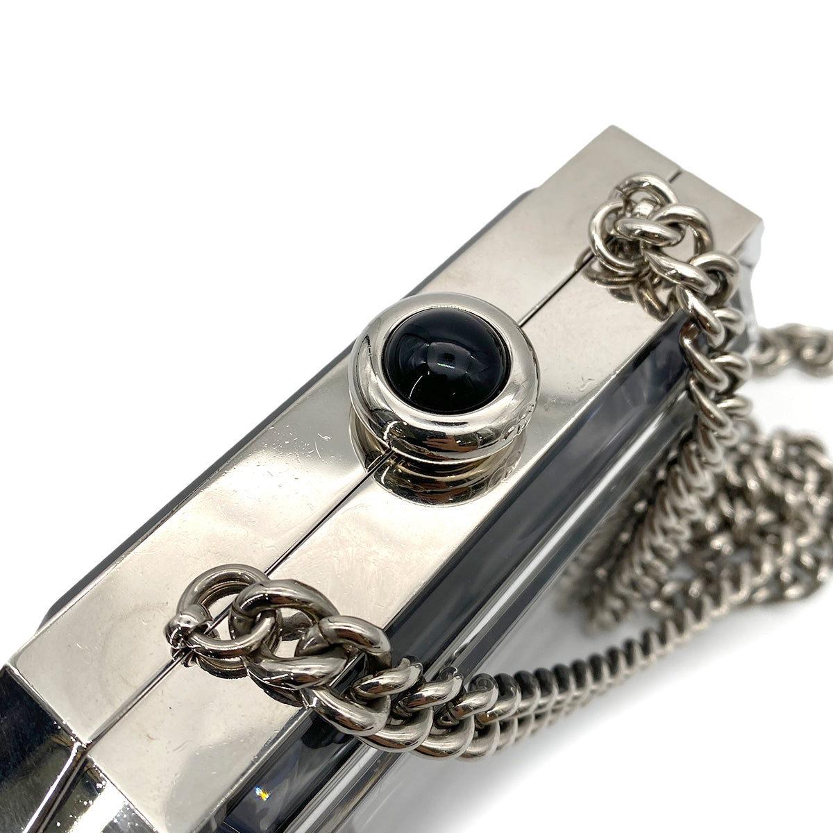 CHANEL PREMIERE CHAIN SHOULDER BAG SILVER PLASTIC B15C 90251846