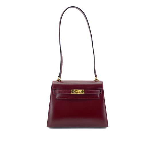 HERMES MINI KELLY ROUGE H BOXCALF SHOULDER BAG 〇R 90251941