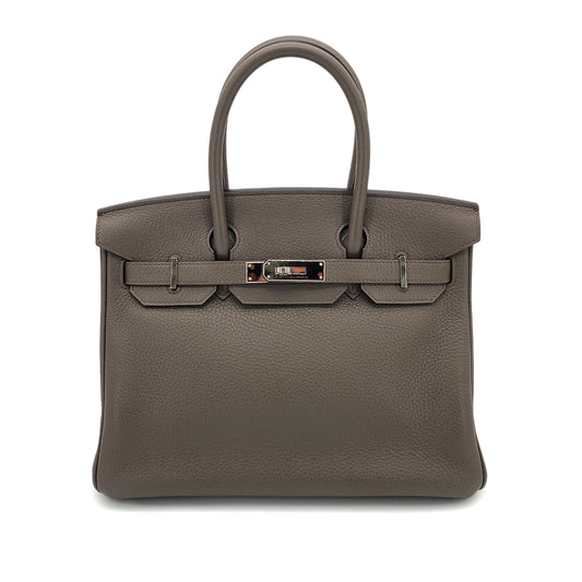 HERMES BIRKIN 30 ETAIN TAURILLON CLEMENCE HAND BAG C SHW 90251944