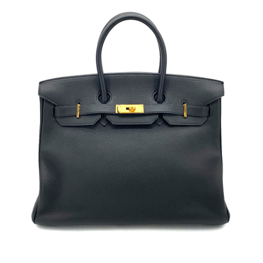 HERMES BIRKIN 35 BLACK TOGO HAND BAG □H GHW 90251948