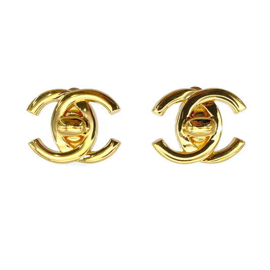 CHANEL VINTAGE EARRINGS TURN LOCK ACCESSORY 95A 90261273
