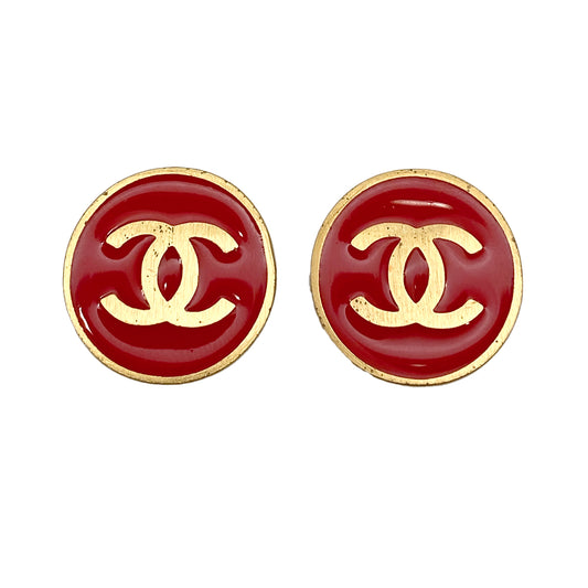 CHANEL VINTAGE EARRINGS ROUND COCOMARK ACCESSORY 01P 90251981