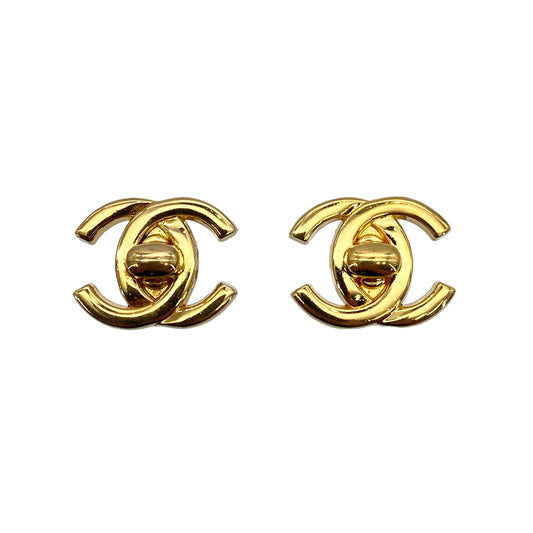 CHANEL VINTAGE EARRINGS TURN LOCK ACCESSORY 96A 90251983