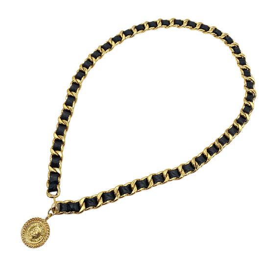 CHANEL VINTAGE CHAIN BELT LEATHER COCOMARK ACCESSORY 90251997