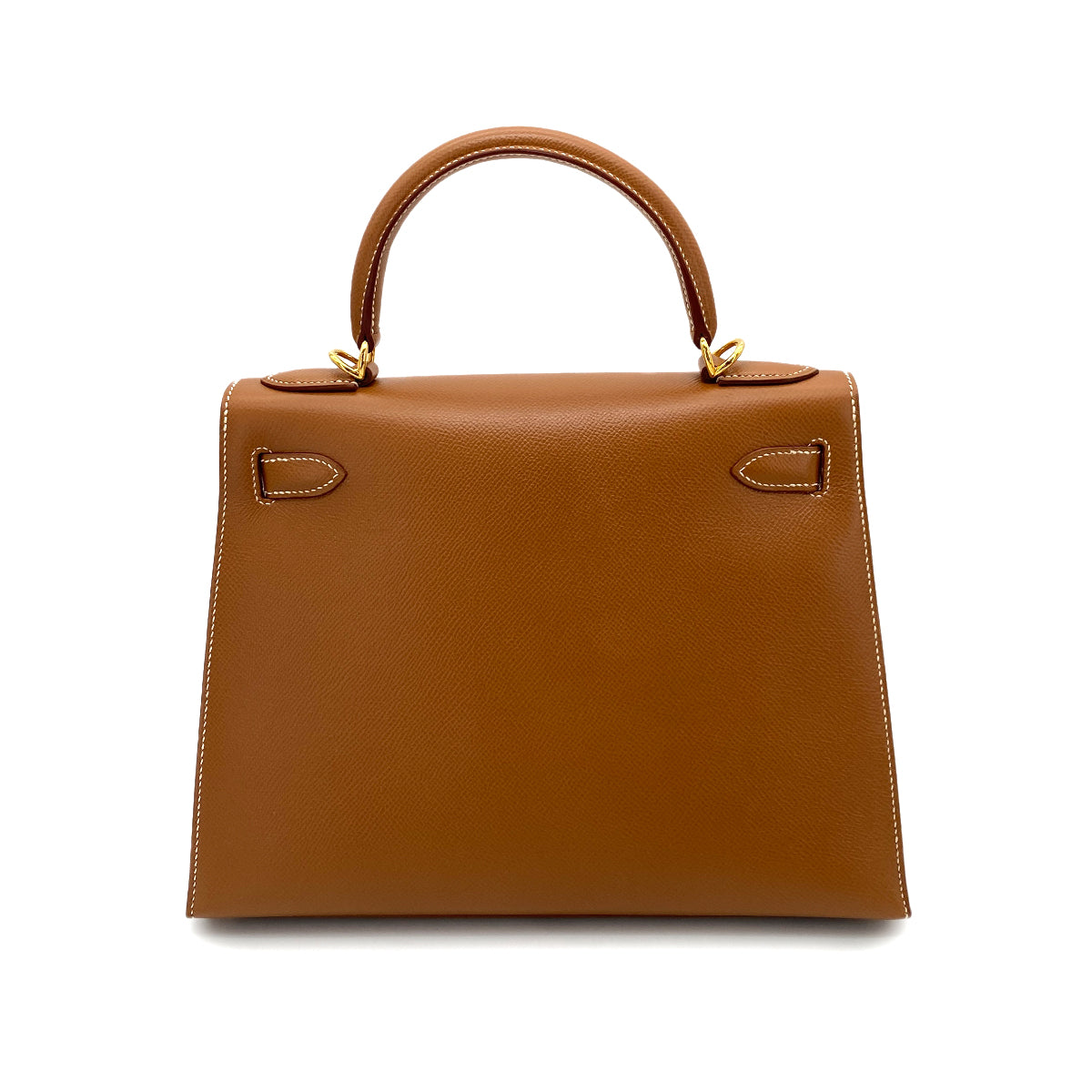 HERMES KELLY 28 SELLIER GOLD COUCHEVEL HAND SHOULDER BAG □D 90252019