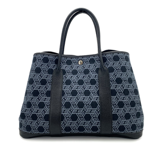 HERMES GARDEN PARTY PM NAVY TOILE SO H TOTE BAG □K 90252571