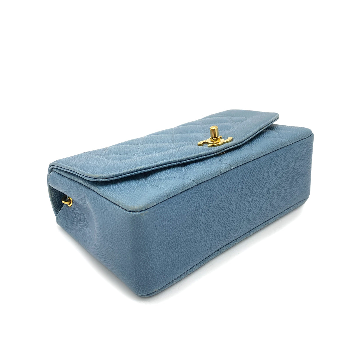 CHANEL VINTAGE DIANA SMALL CHAIN SHOULDER BAG BLUE CAVIAR SKIN 90252875