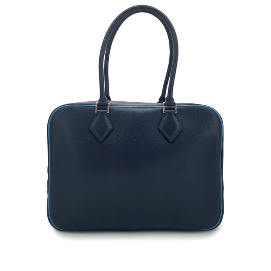 HERMES PLUME 28 EPSOM INDIGO BLUE JEAN HAND BAG □I 90252963