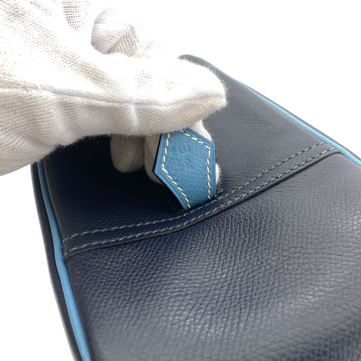 HERMES PLUME 28 EPSOM INDIGO BLUE JEAN HAND BAG □I 90252963