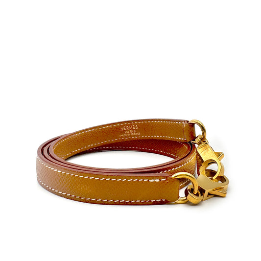 HERMES KELLY BOLIDE GOLD COURCHEVEL SHOULDER STRAP GHW 90253083