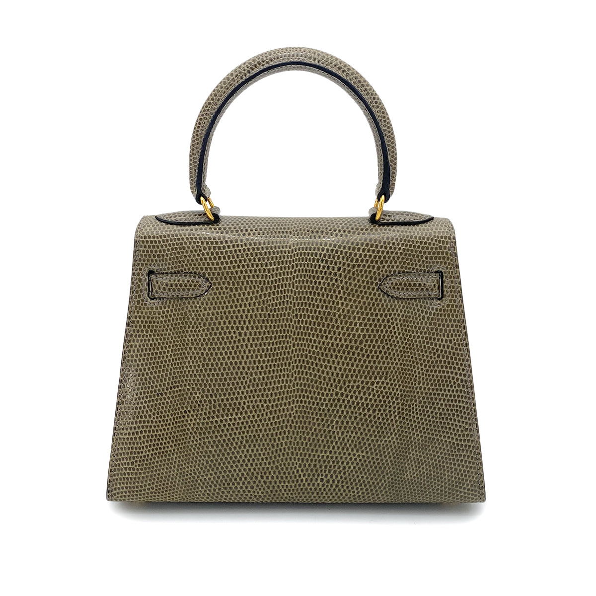 HERMES MINI KELLY HAND SHOULDER BAG KAHKI TYPE LIZARD □J GHW 90253382