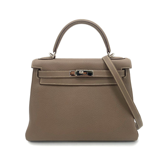 HERMES KELLY 28 RETOURNE ETOUPE TAURILLON CLEMENCE HAND SHOULDER BAG □K SHW 90253386