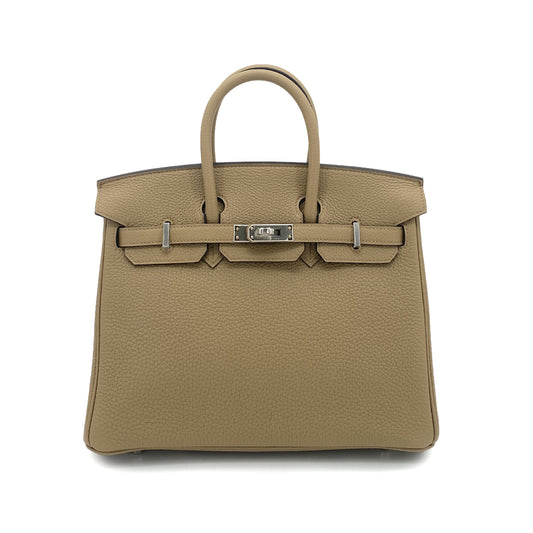 HERMES BIRKIN 25 BEIGE MARFA TOGO HAND BAG W SHW 90253603