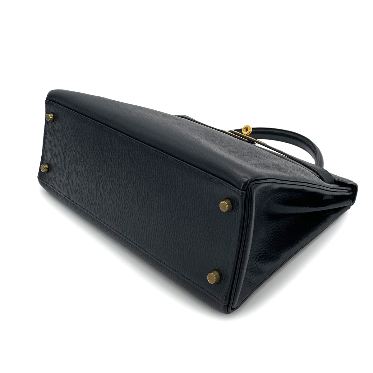 HERMES KELLY 32 RETOURNE BLACK ARDENNES HAND SHOULDER BAG 〇U GHW 90253605