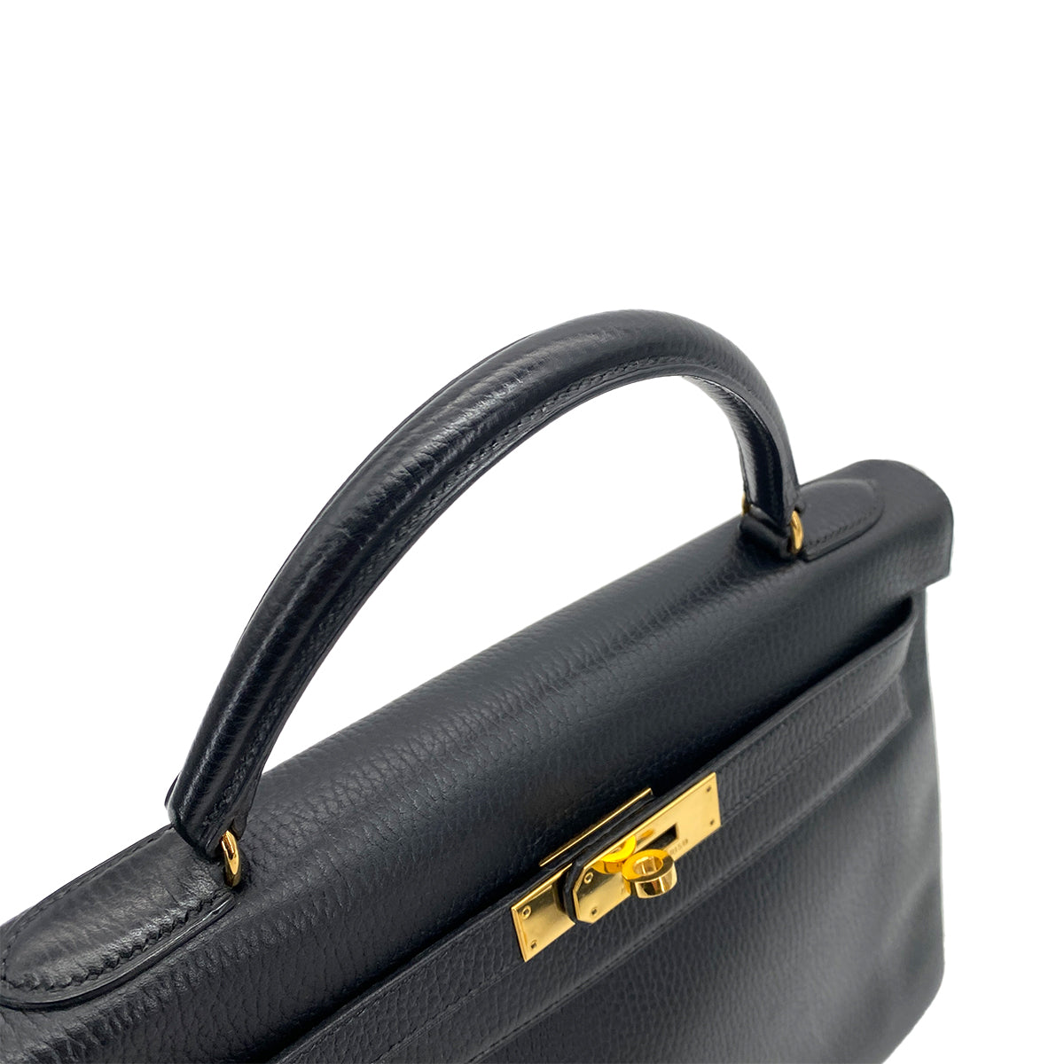 HERMES KELLY 32 RETOURNE BLACK ARDENNES HAND SHOULDER BAG 〇U GHW 90253605