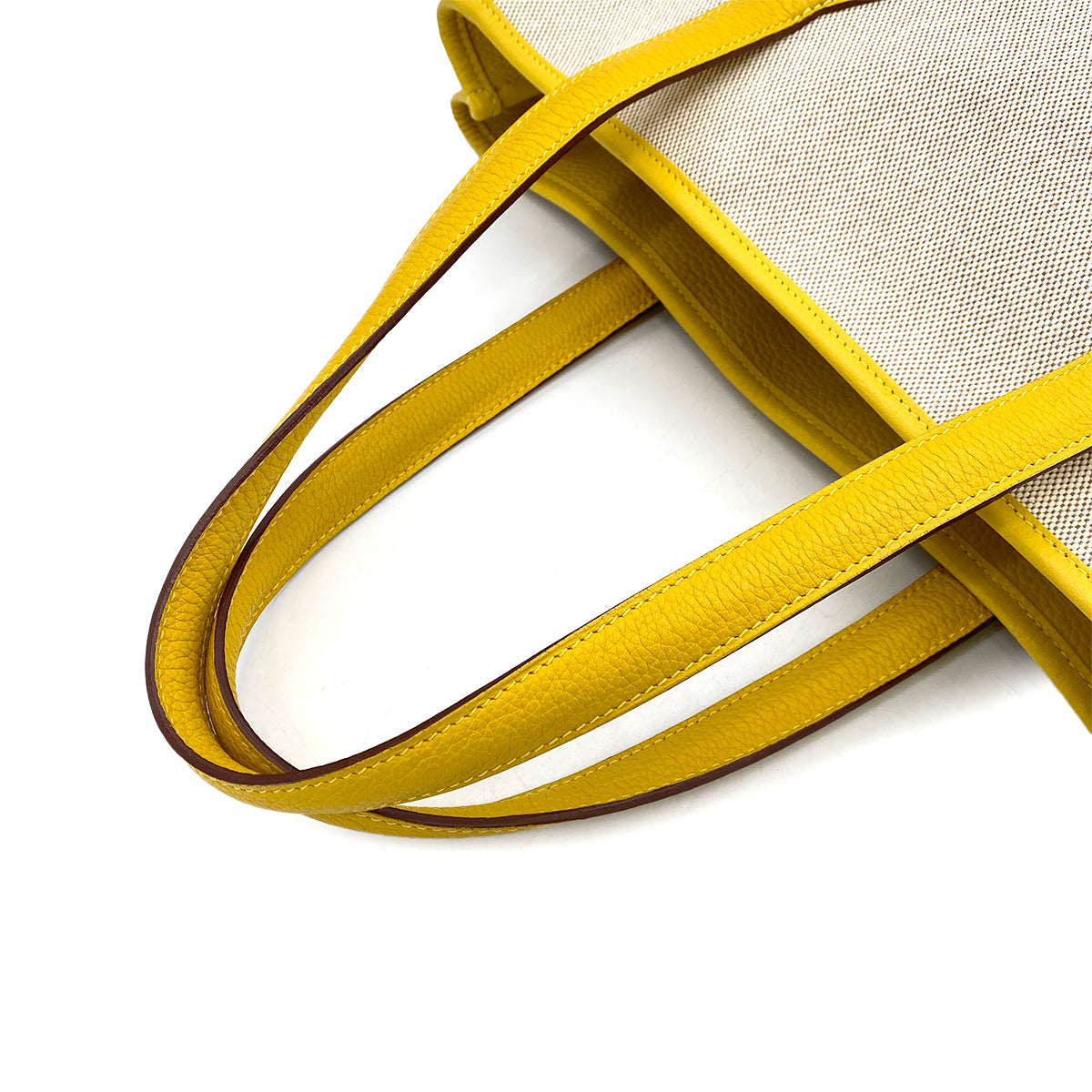HERMES VICTORIA CABAS TOTE BAG JAUNE TOILE H TOGO □M 90253610