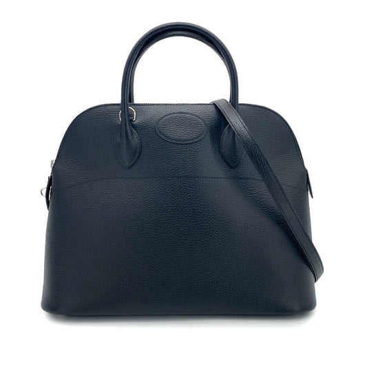HERMES BOLIDE 35 BLACK FJORD HAND SHOULDER BAG □D 90253623