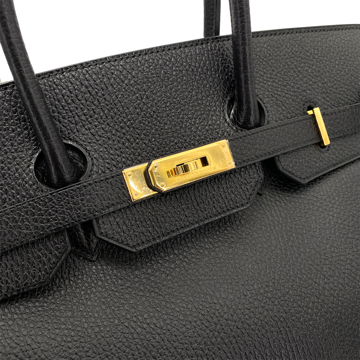HERMES BIRKIN 35 BLACK ARDENNES HAND BAG □B GHW 90253624